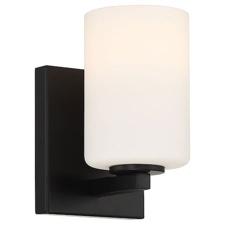 Access Lighting Sienna, 1 Light Wall Sconce  Vanity, Matte Black Finish, Opal Glass 62621-MBL/OPL